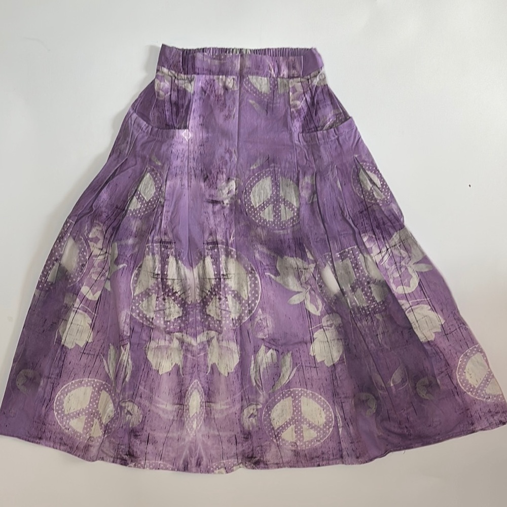 Women's Retro Hippie Art Print Pocket Skirt